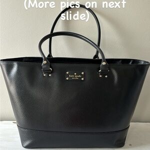 Large Kate spade black leather tote